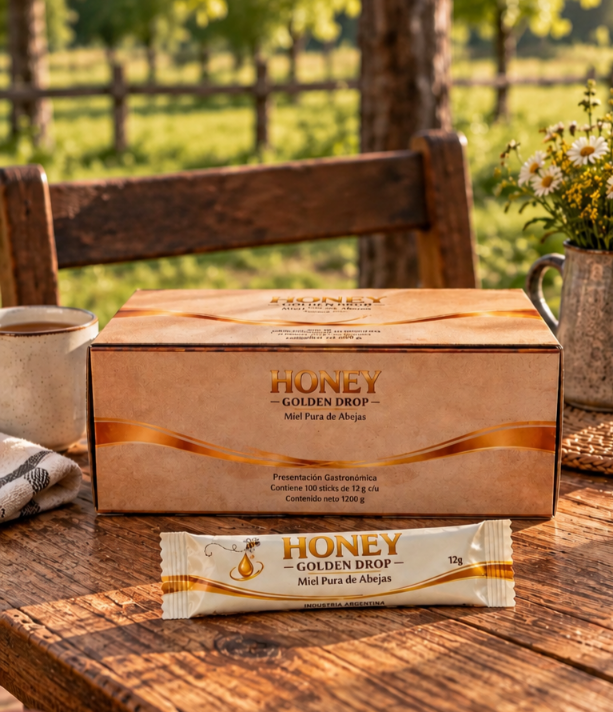 Honey Golden Drop presentación gastronómica de 100 sticks